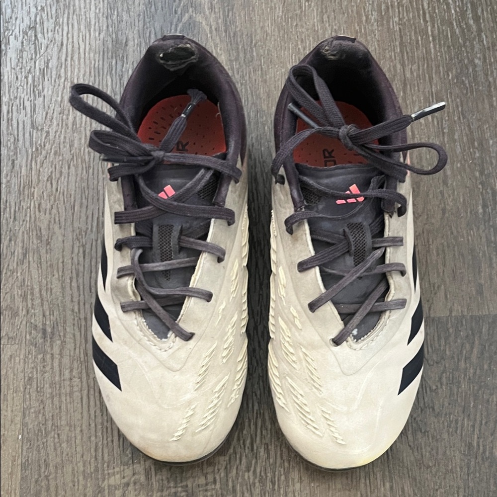 Adidas Beige and Black Soccer Cleats